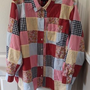 Lands' End Cotton Patchwork Top